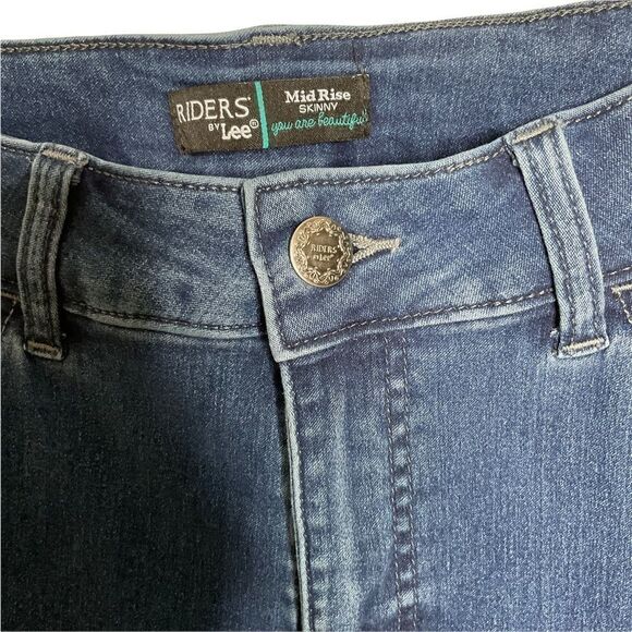 Riders by Lee Stretch Blue Jeans Mid-Rise Skinny Sz 16 - Picture 9 of 10